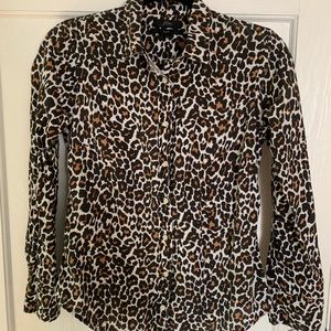J. Crew Leopard Button Down Shirt